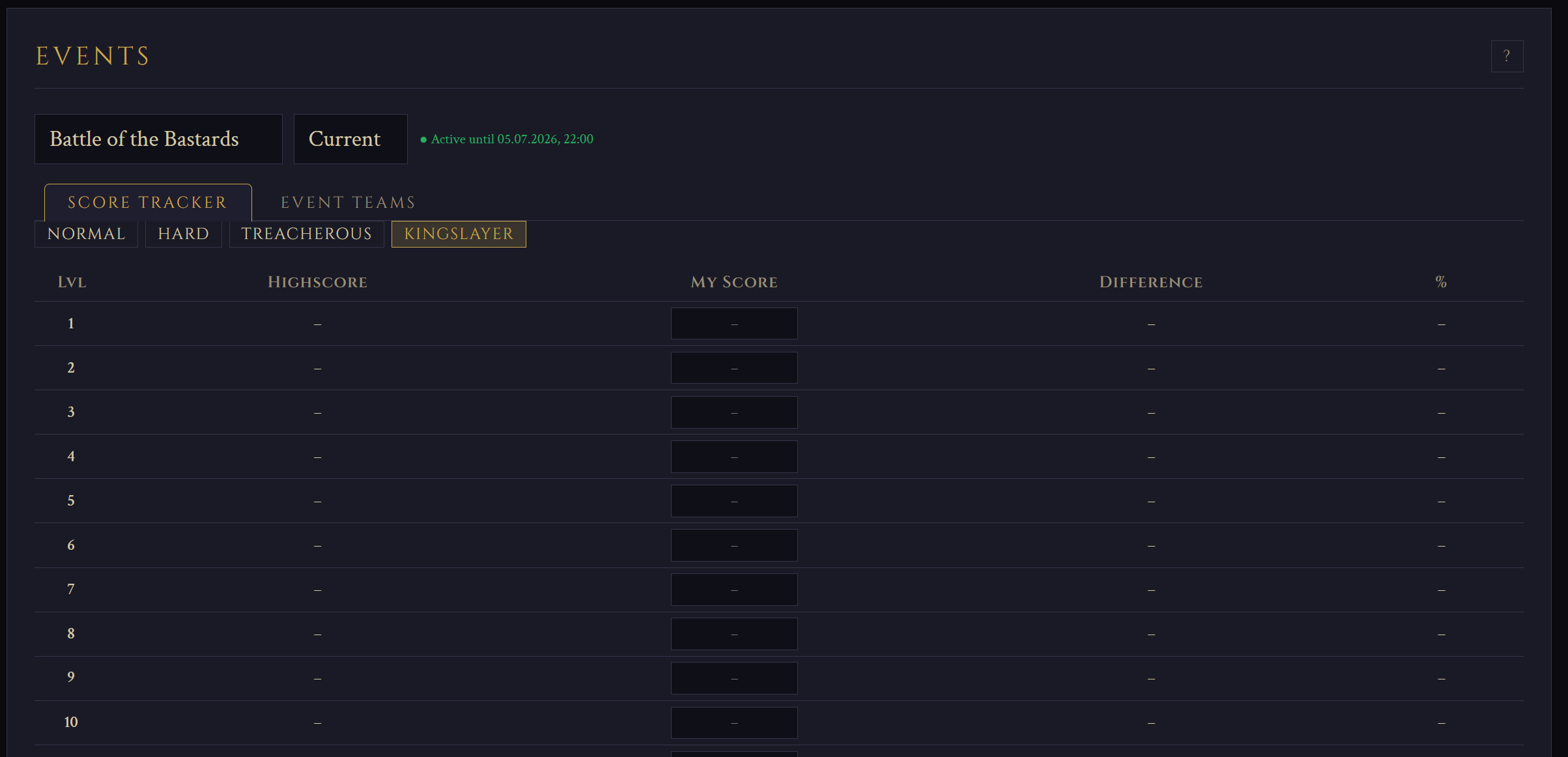 Events & Score-Tracker