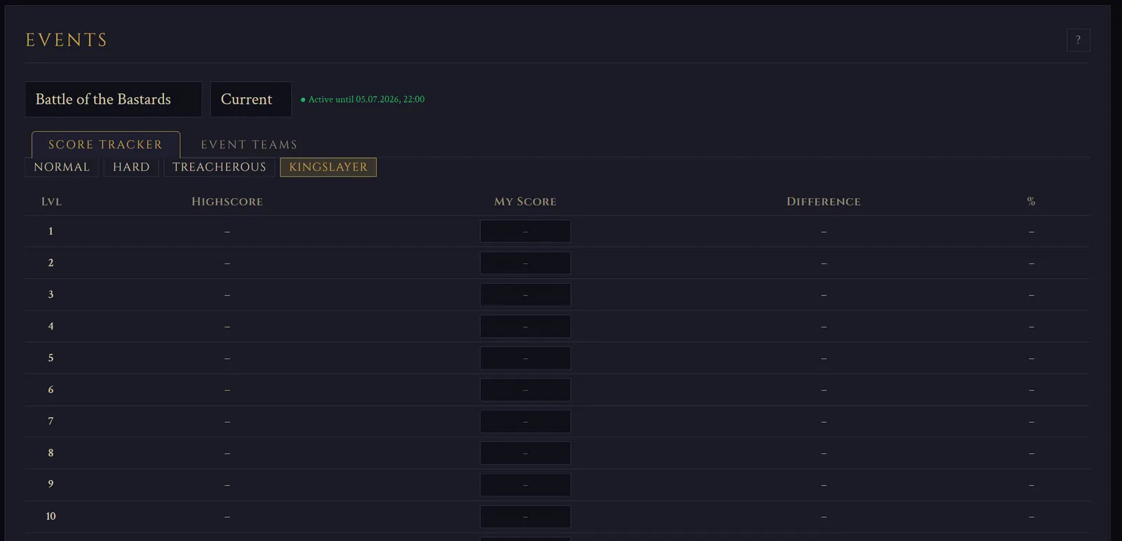 Events & Score-Tracker